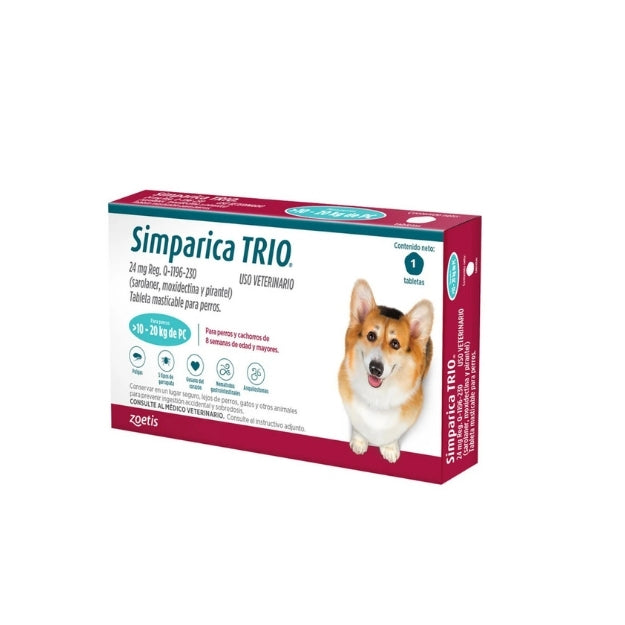 Simparica TRIO 10-20 Kg X Tableta Azul